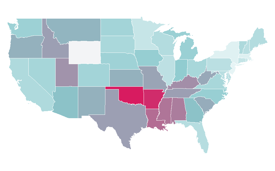 Affinity by region — Beautiful Creatures (2013 film), United States