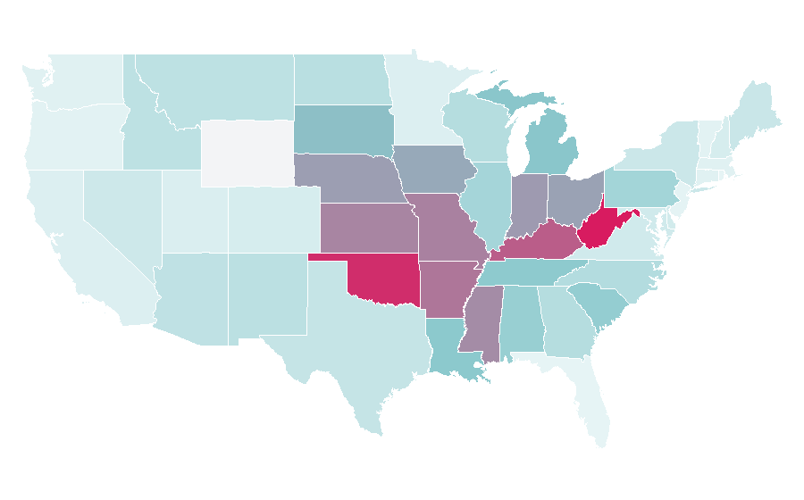 Affinity by region — Bed bug, United States