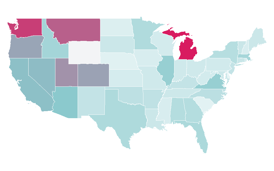 Affinity by region — Bedrock (The Flintstones), United States