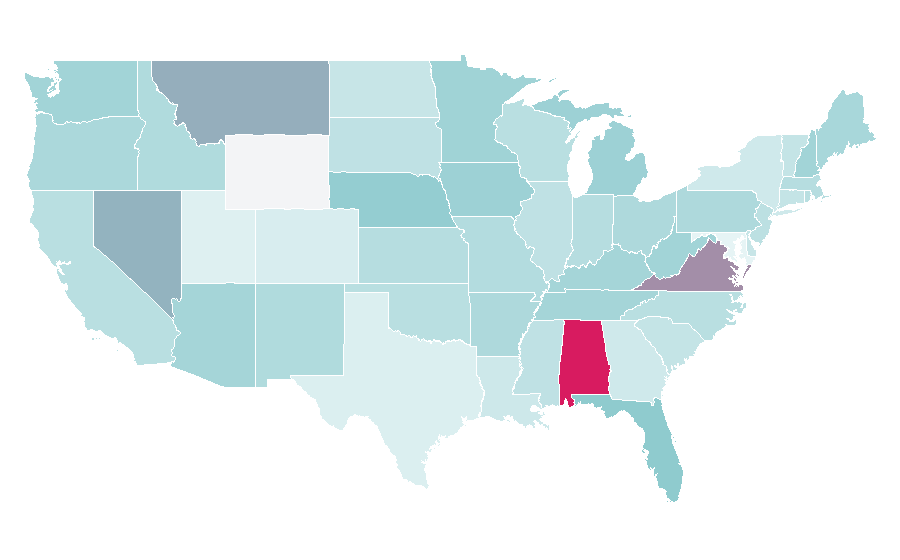 Affinity by region — Bee Gees, United States