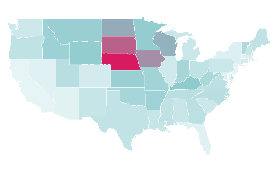 Affinity by region — Beef cattle, United States