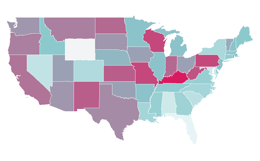 Affinity by region — Beer bottle, United States