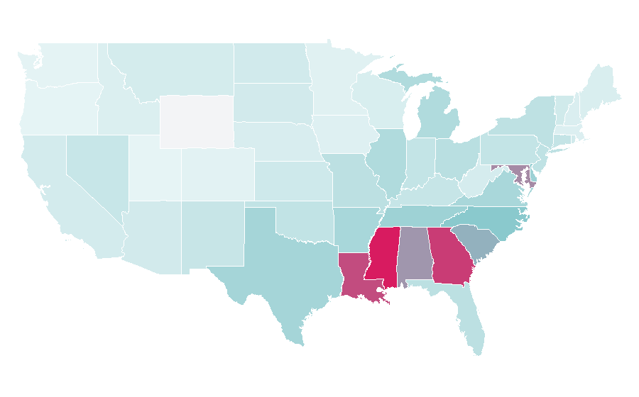 Affinity by region — Being Mary Jane, United States