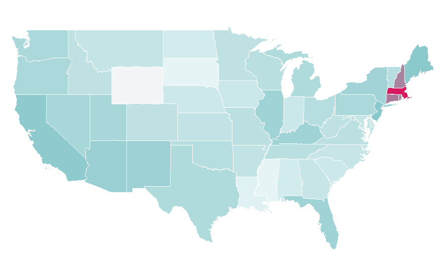 Affinité par région — Ben Affleck, États-Unis