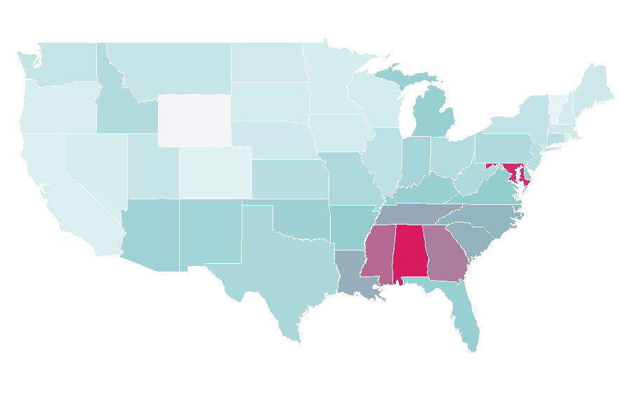 Affinity by region — Ben Carson, United States