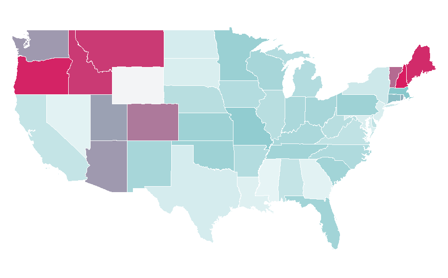 Affinity by region — Ben Mendelsohn, United States