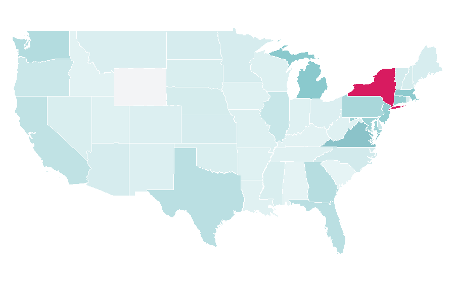 Affinity by region — Bengali language, United States