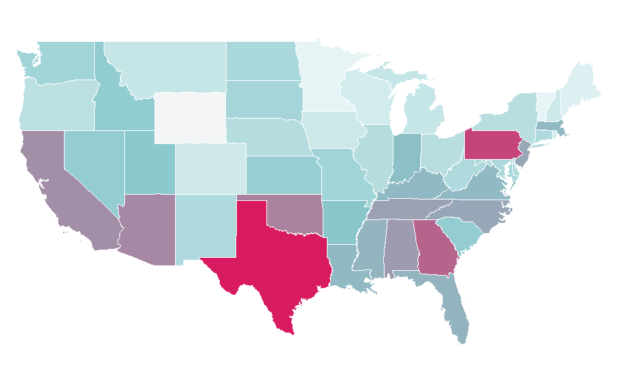 Affinity by region — Benjamin Franklin, United States