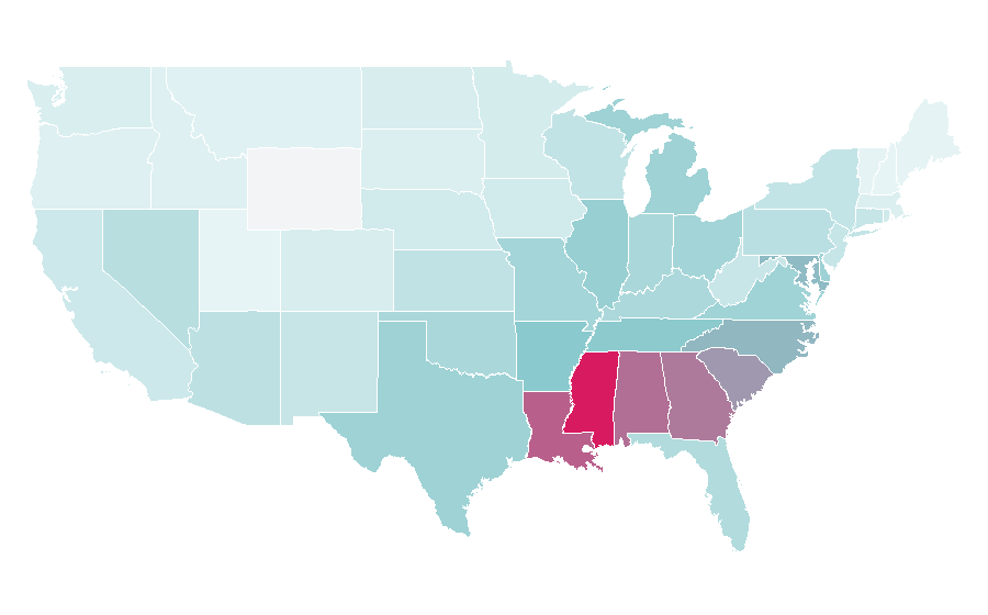 Affinity by region — Bernie Mac, United States