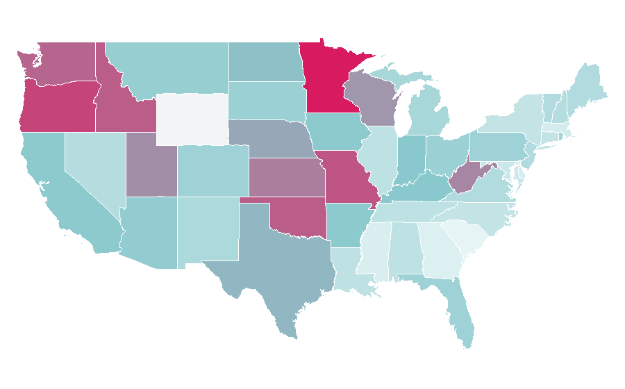 Affinity by region — Betta, United States