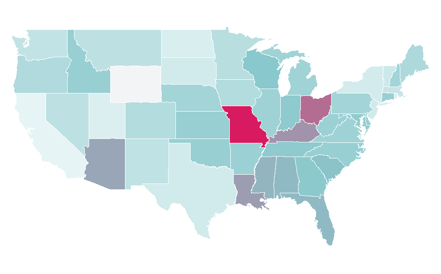 Affinity by region — Better Business Bureau, United States