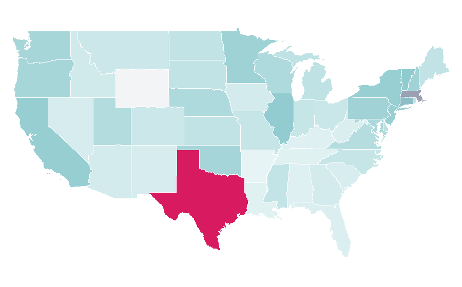 Affinity by region — Betty Friedan, United States