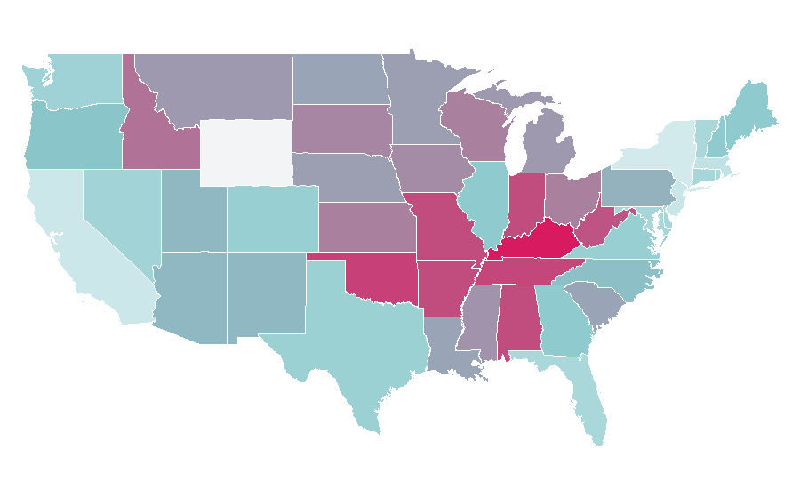 Affinity by region — Betty White, United States