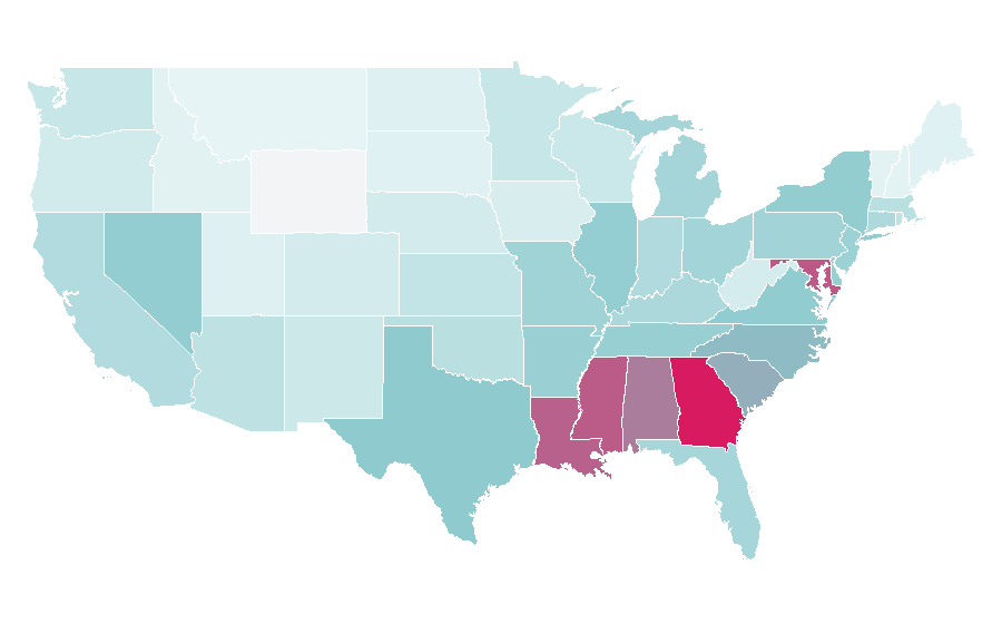 Affinity by region — Beyoncé, United States