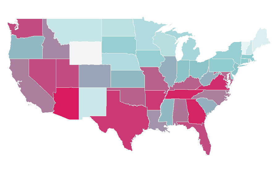 Affinity by region — Bichon Frisé, United States