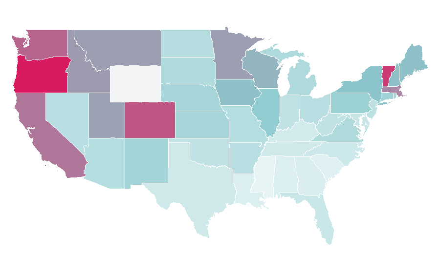Affinity by region — Bicycle helmet, United States
