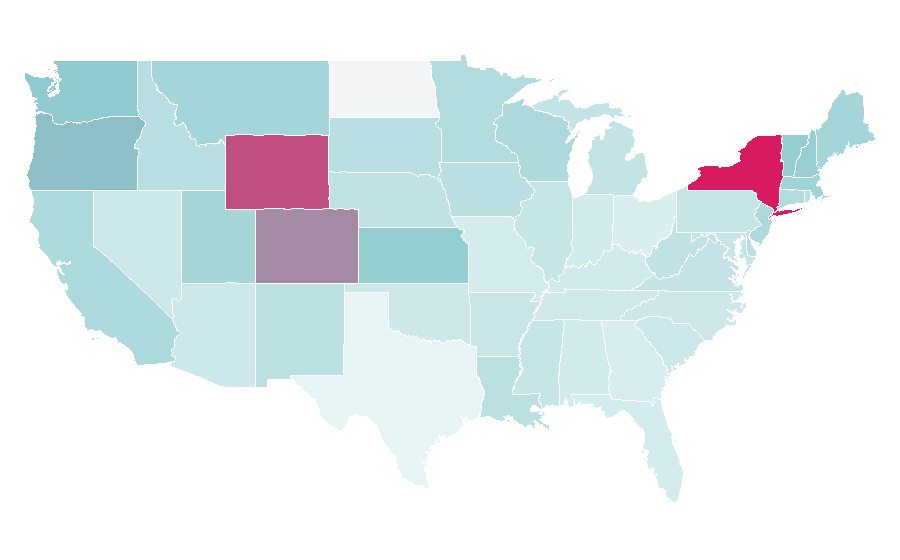 Affinity by region — Bicycle touring, United States