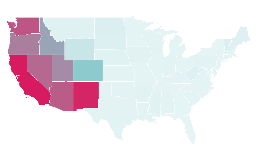 Affinity by region — Big 5 Sporting Goods, United States