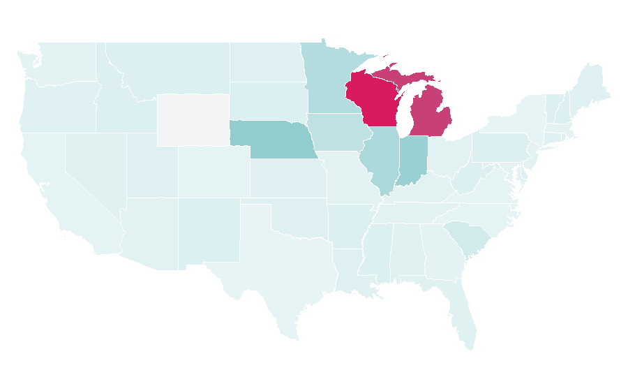 Affinity by region — Big Apple Bagels, United States