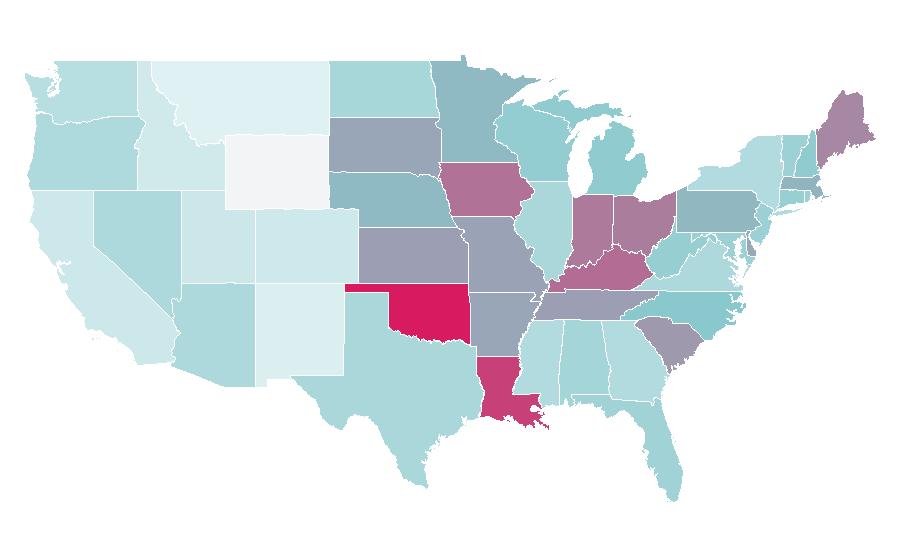 Affinity by region — Big Brother (TV series), United States