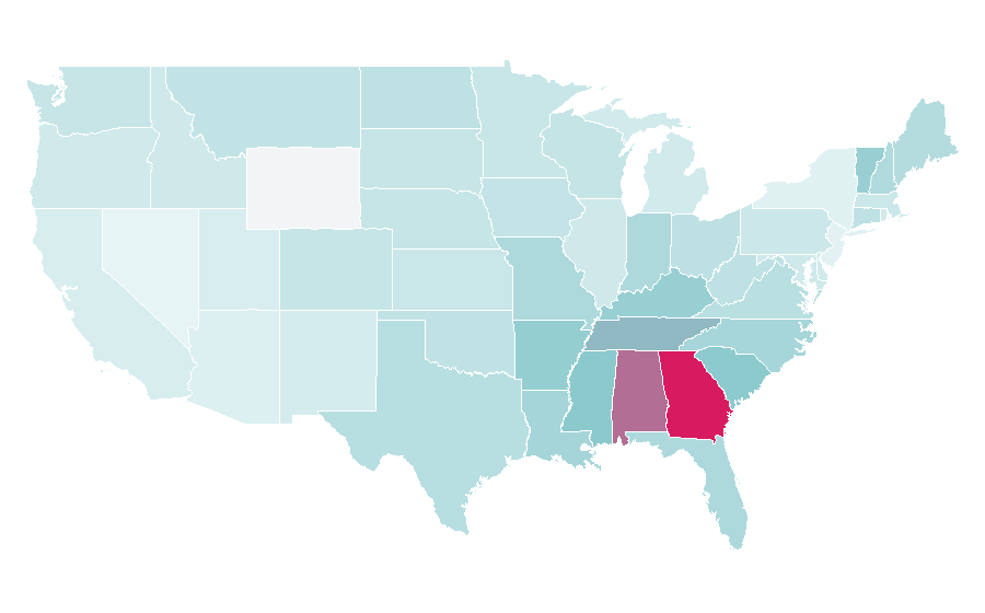 Affinity by region — Big Green Egg, United States