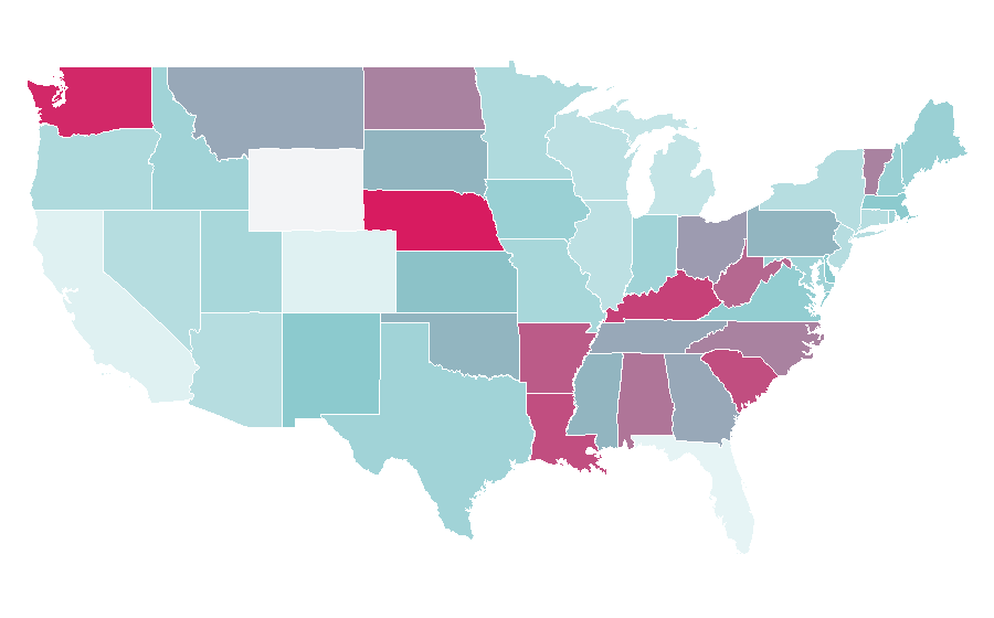 Affinity by region — Big hair, United States