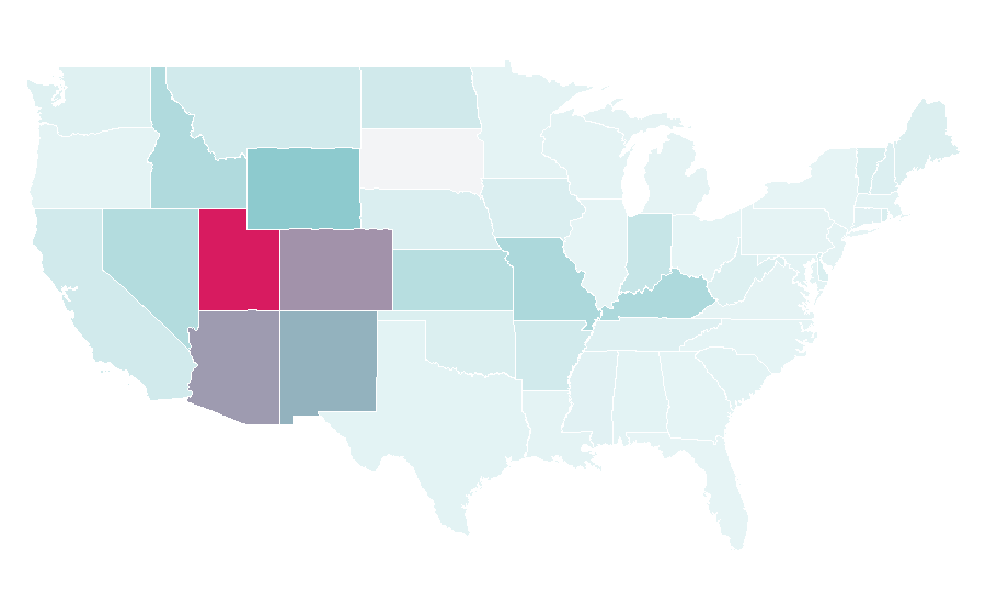 Affinity by region — Big O Tires, United States