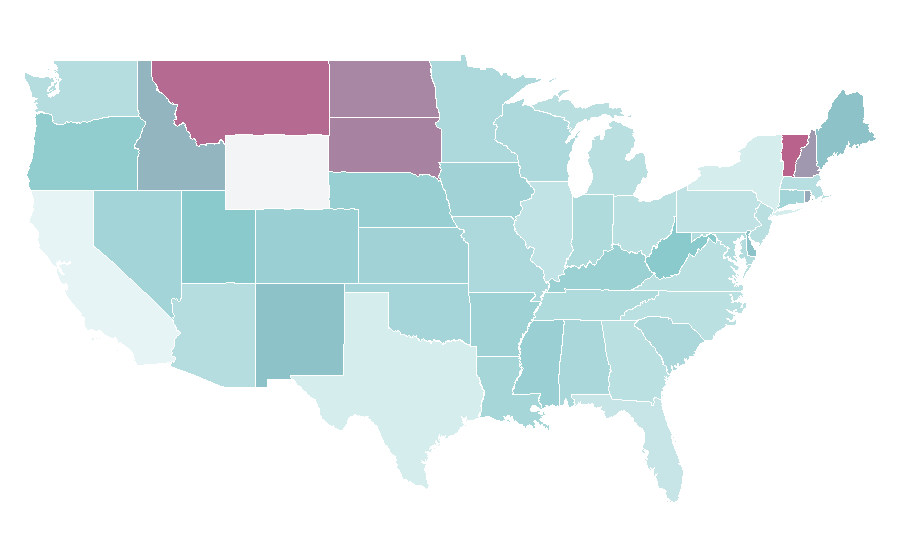 Affinity by region — Big wall climbing, United States