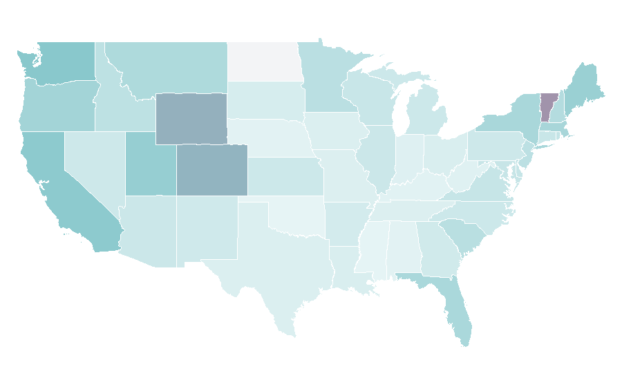Affinity by region — Bike rental, United States