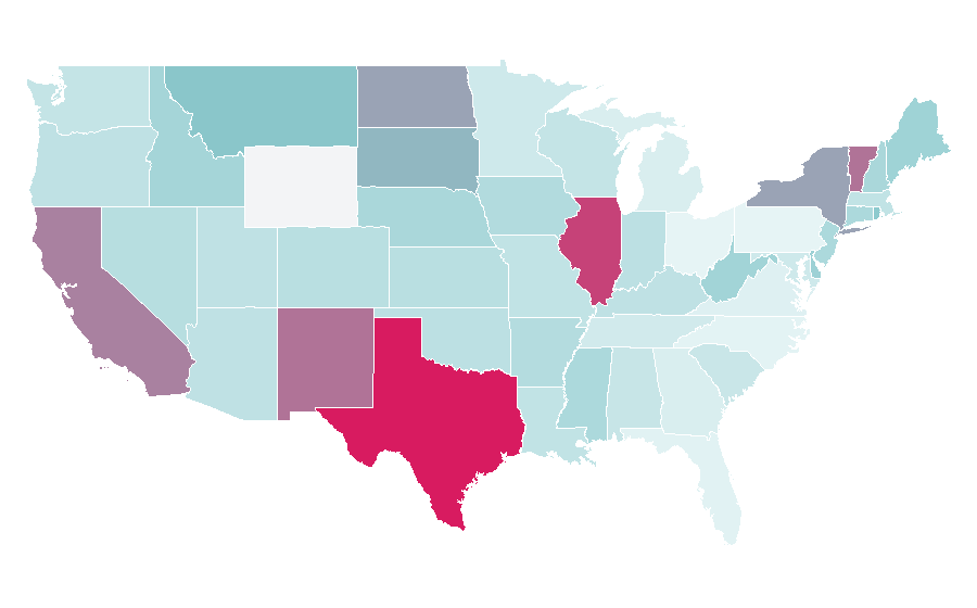 Affinity by region — Bilingual education, United States
