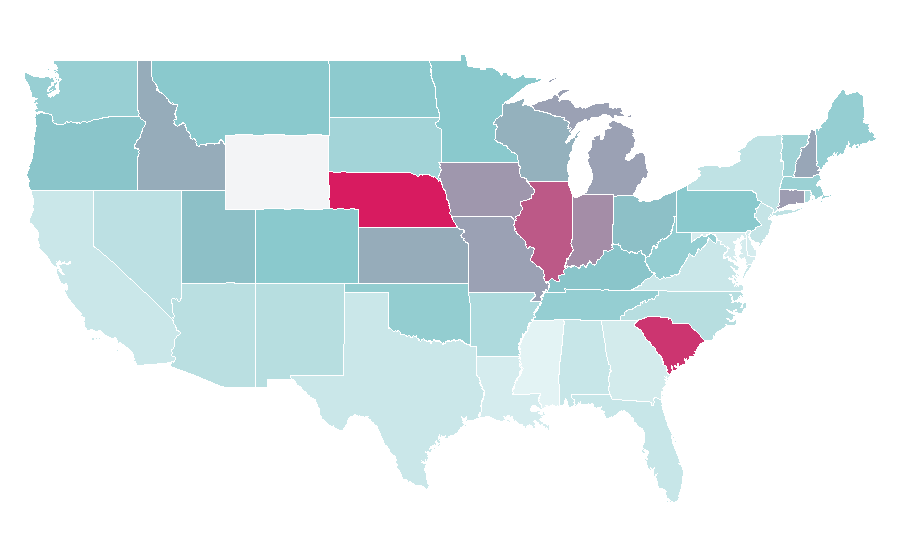 Affinity by region — Bill Murray, United States