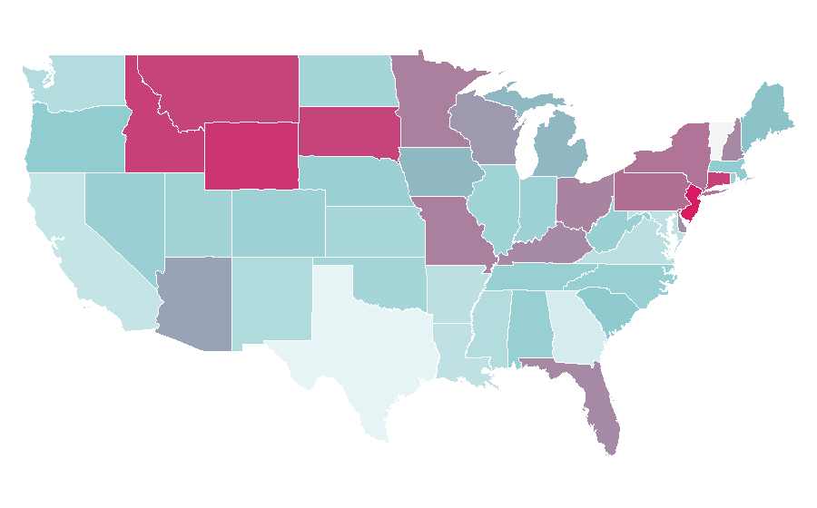 Affinity by region — Bill O'Reilly (political commentator), United States