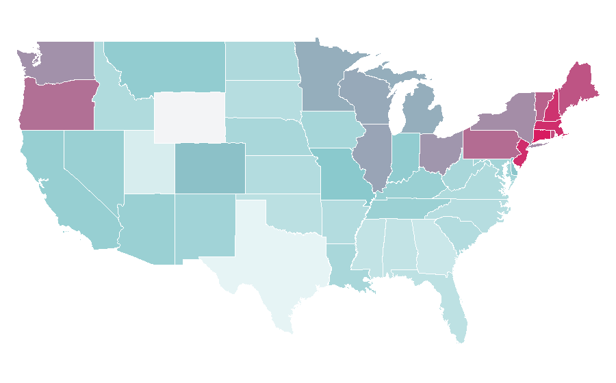 Affinity by region — Bill Wyman, United States
