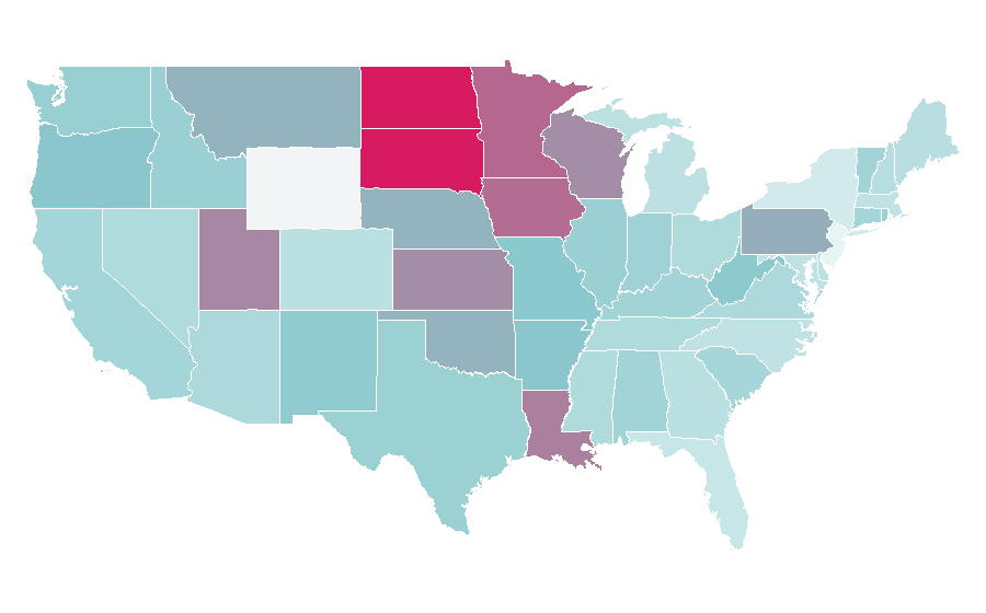 Affinity by region — Bingo card, United States