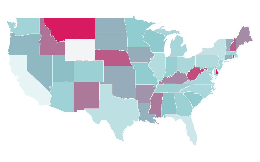 Affinity by region — Biodegradable waste, United States