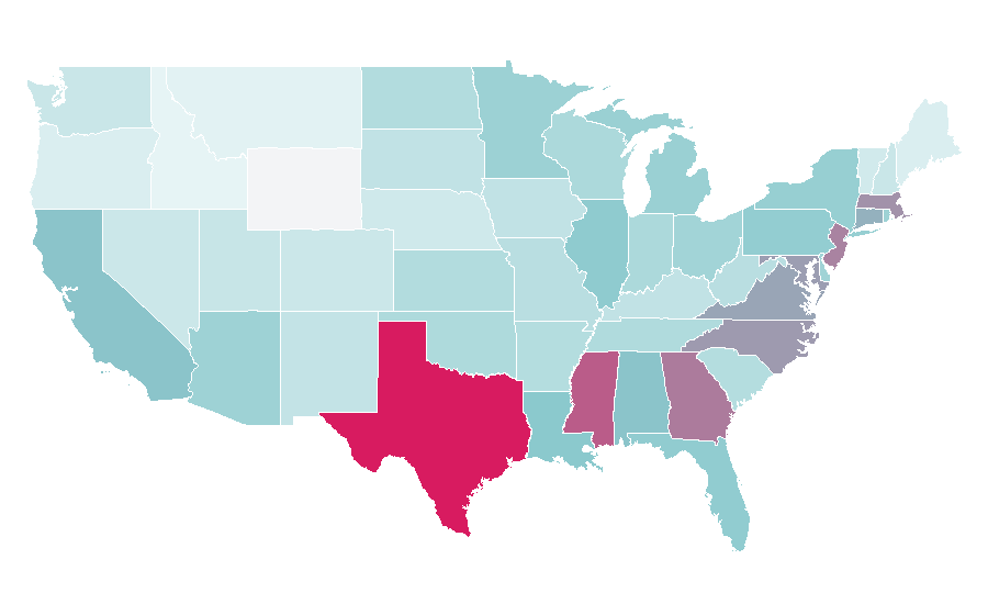 Affinity by region — Biomedical engineering, United States