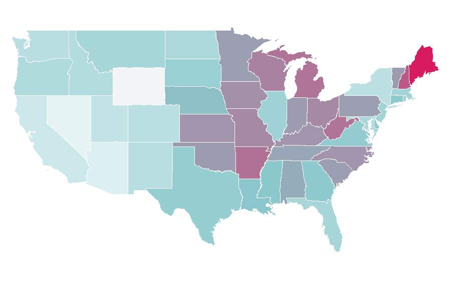 Affinity by region — Bird feeding, United States