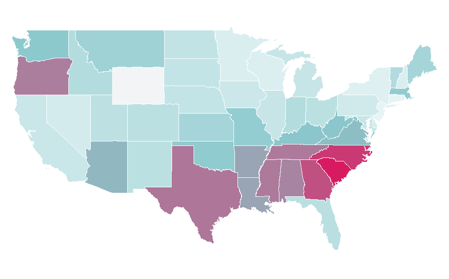 Affinity by region — Biscuit (bread), United States
