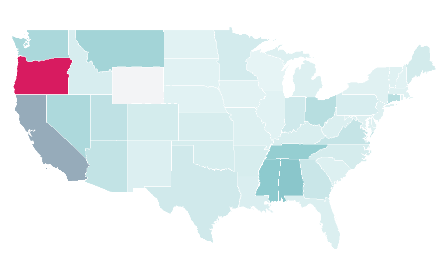 Affinity by region — Bishop (comics), United States