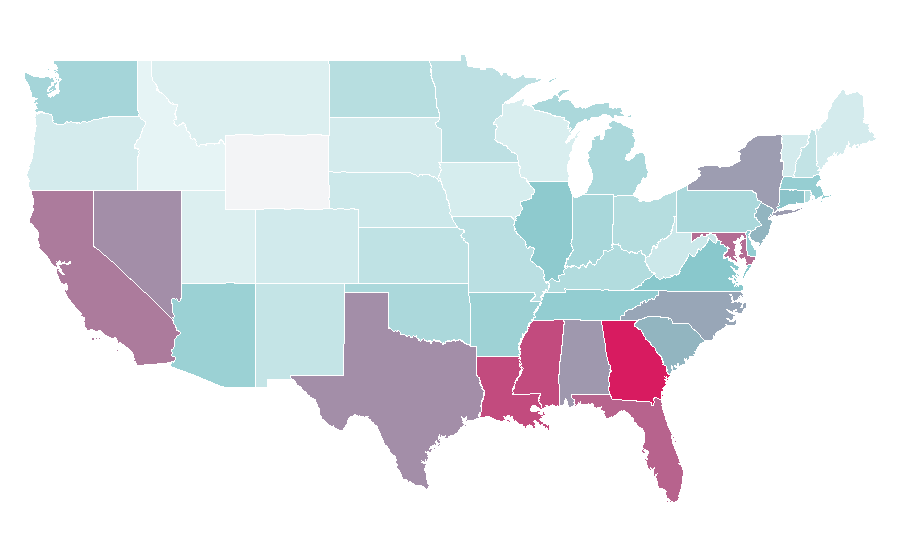 Affinity by region — Black Cards, United States