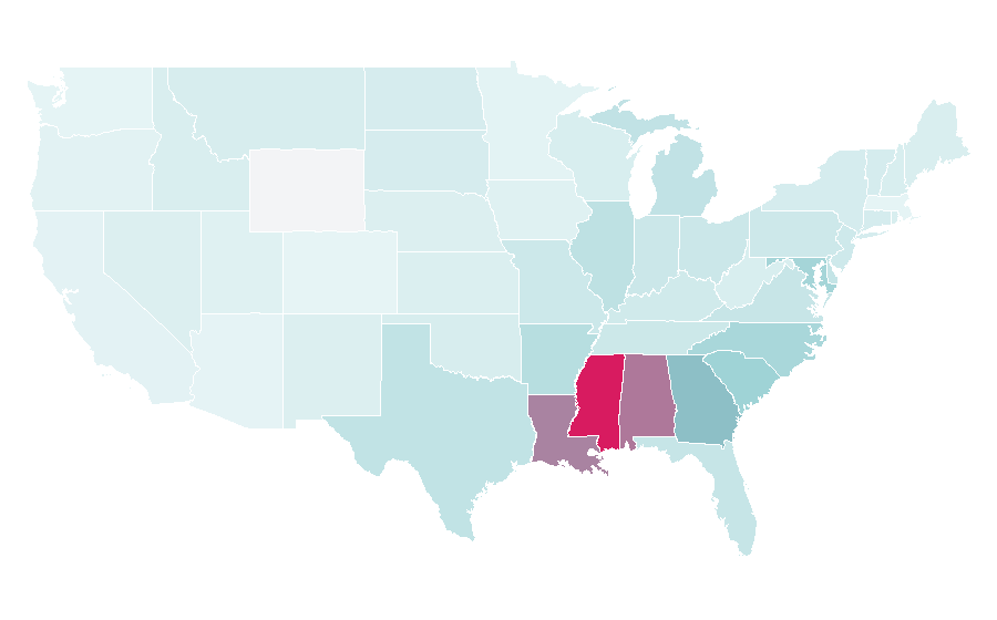 Affinity by region — Black history, United States