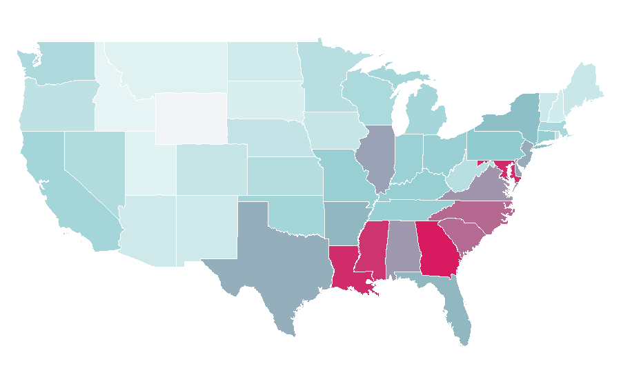 Affinity by region — Black History Month, United States