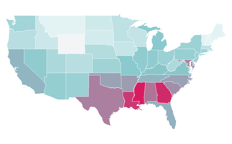 Affinity by region — Black Panther (comics), United States