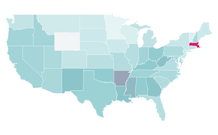 Affinity by region — Black Rose (wrestler), United States