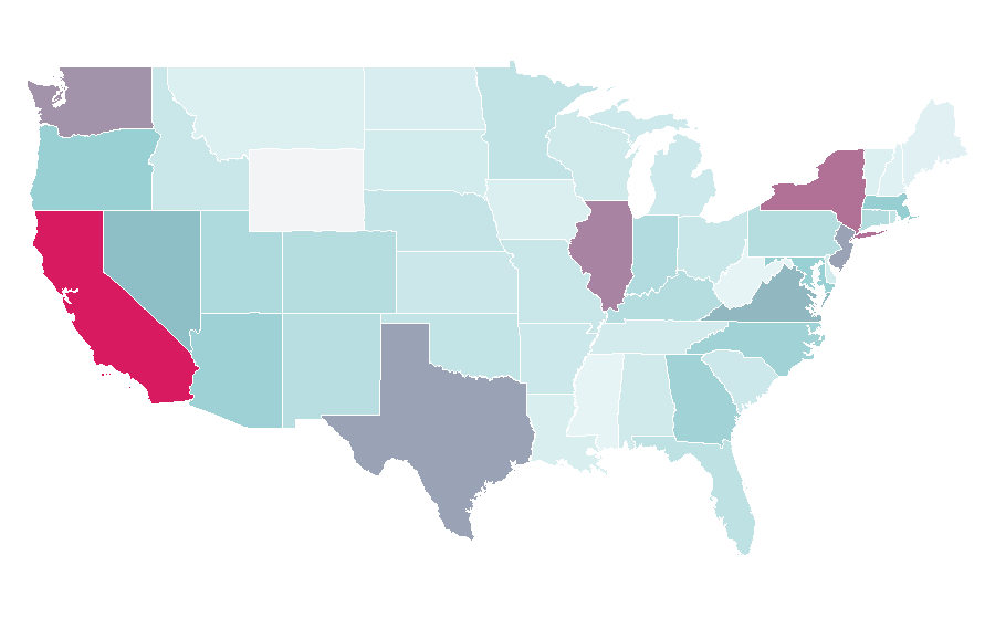 Afinidad por región — BLACKPINK, Estados Unidos
