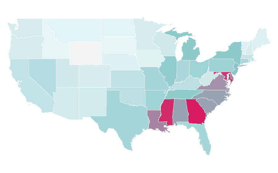 Affinity by region — Blair Underwood, United States