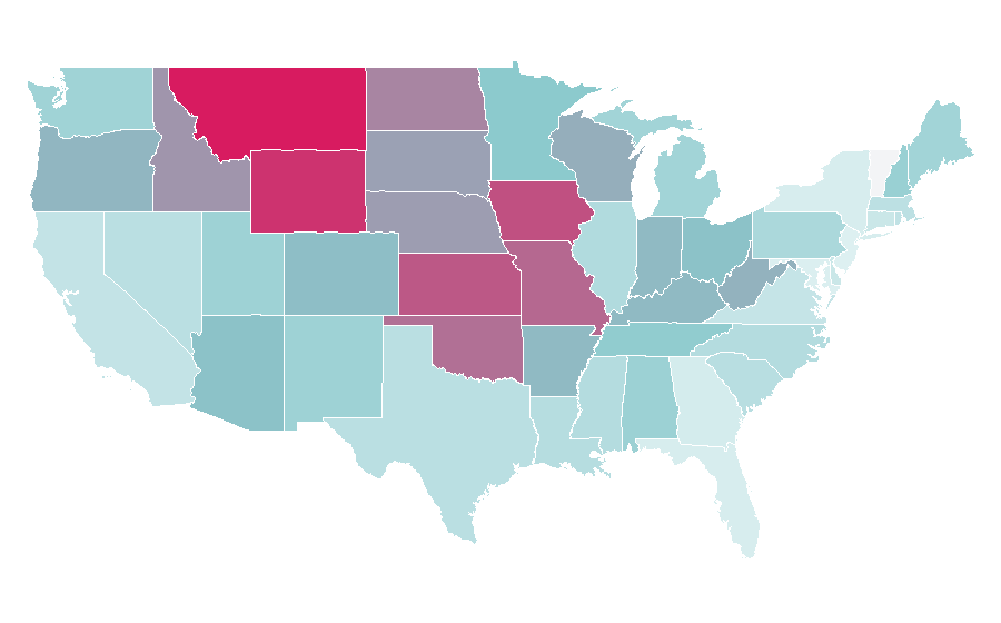 Affinity by region — Blazing Saddles, United States