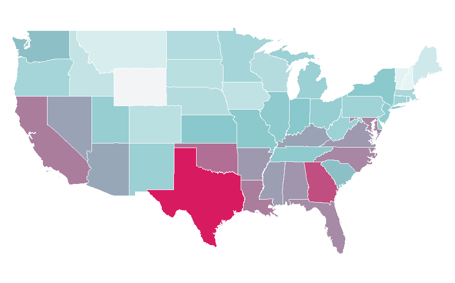 Affinity by region — Bleached, United States