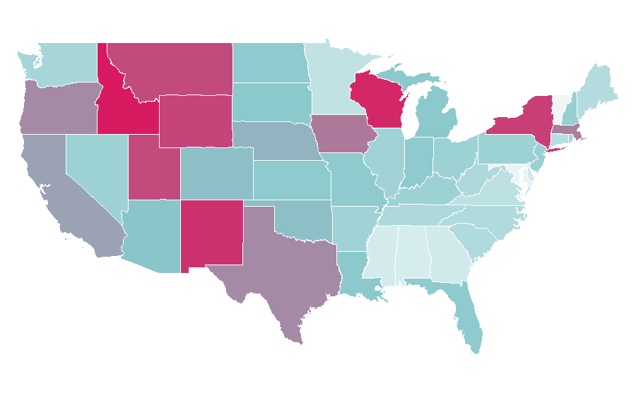 Affinity by region — Blended whiskey, United States