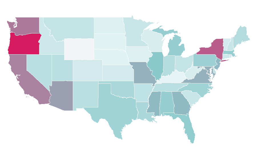 Affinity by region — Blind date, United States